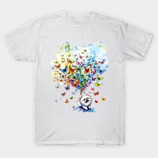 Pomeranian and butterfly T-Shirt